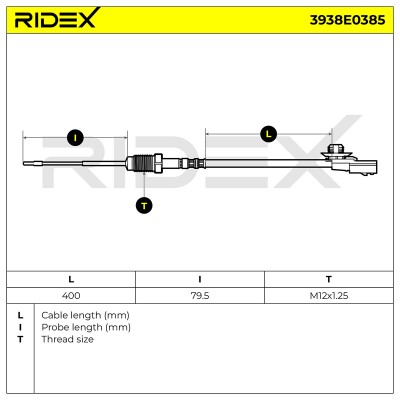 Abgastemperatursensor RIDEX 3938E0385 3938E0385 - foto 5
