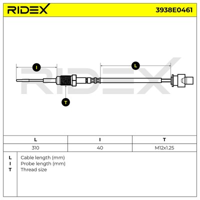 Abgastemperatursensor RIDEX 3938E0461 3938E0461 - foto 6