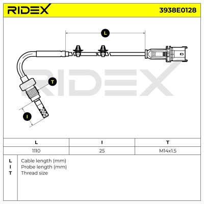 Abgastemperatursensor RIDEX 3938E0128 3938E0128 - foto 7