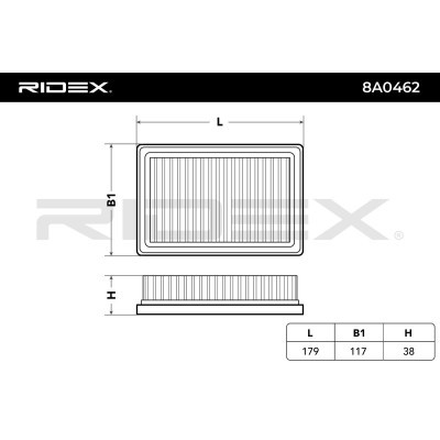 Luftfilter RIDEX 8A0462 8A0462 - foto 3