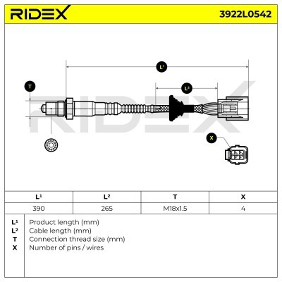 Lambdasonde RIDEX 3922L0542 3922L0542 - foto 6