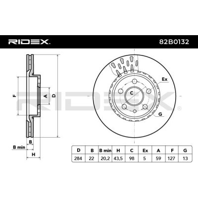 Bremsscheibe RIDEX 82B0132 82B0132 - foto 7