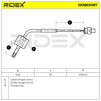 Abgastemperatursensor RIDEX 3938E0087 3938E0087 - foto 6