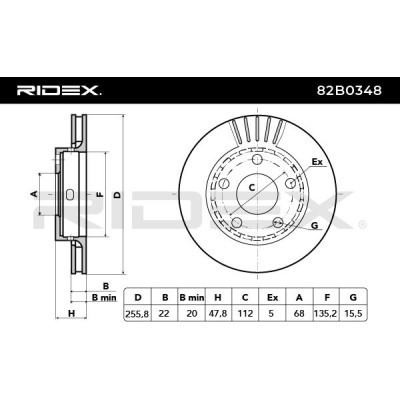 Bremsscheibe RIDEX 82B0348 82B0348 - foto 6