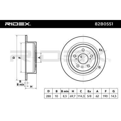 Bremsscheibe RIDEX 82B0551 82B0551 - foto 3
