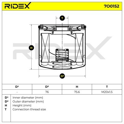 Ölfilter RIDEX 7O0152 7O0152 - foto 5