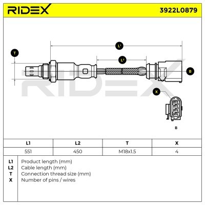 Lambdasonde RIDEX 3922L0879 3922L0879 - foto 6
