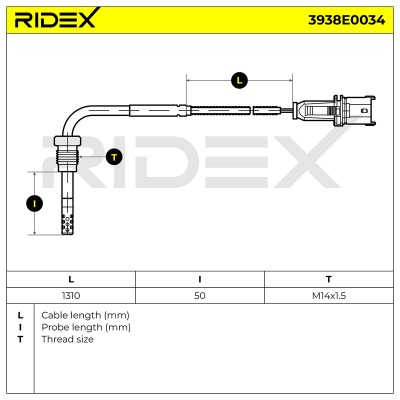 Abgastemperatursensor RIDEX 3938E0034 3938E0034 - foto 6