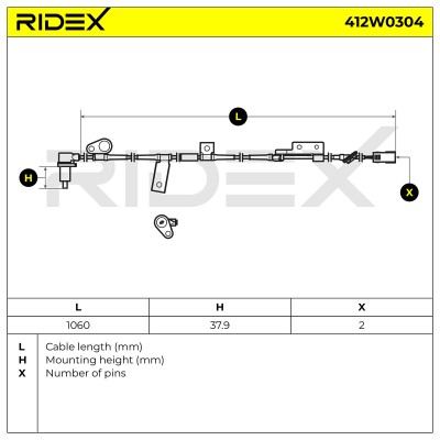 ABS Sensor RIDEX 412W0304 412W0304 - foto 11