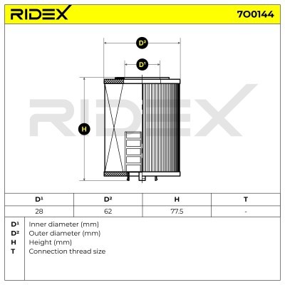 Ölfilter RIDEX 7O0144 7O0144 - foto 4