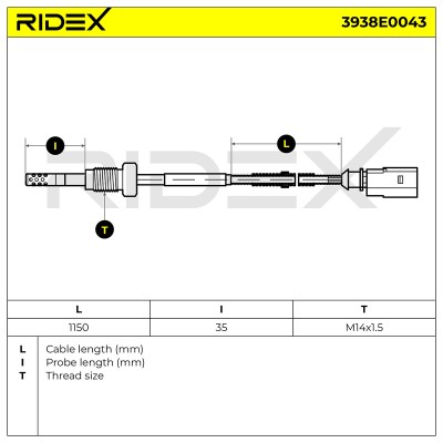 Abgastemperatursensor RIDEX 3938E0043 3938E0043 - foto 6