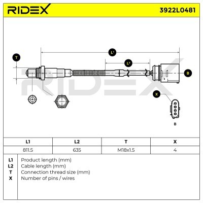 Lambdasonde RIDEX 3922L0481 3922L0481 - foto 6