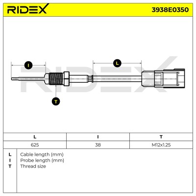 Abgastemperatursensor RIDEX 3938E0350 3938E0350 - foto 6
