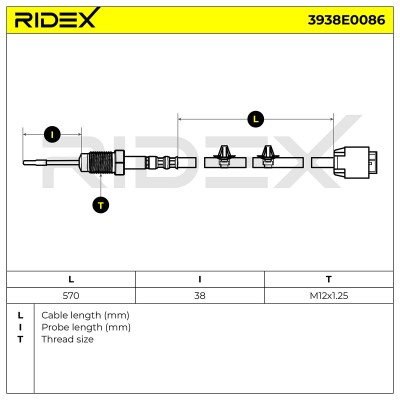 Abgastemperatursensor RIDEX 3938E0086 3938E0086 - foto 6