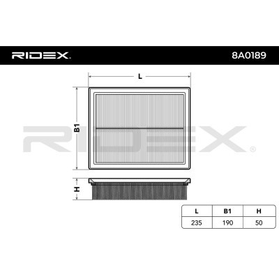 Luftfilter RIDEX 8A0189 8A0189 - foto 6