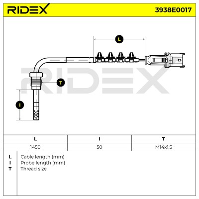 Abgastemperatursensor RIDEX 3938E0017 3938E0017 - foto 7