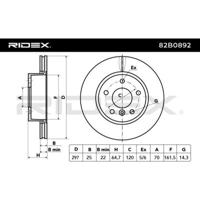 Bremsscheibe RIDEX 82B0892 82B0892 - foto 3