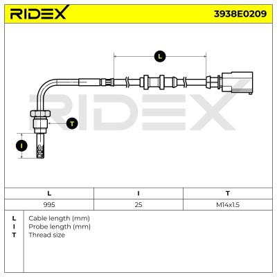 Abgastemperatursensor RIDEX 3938E0209 3938E0209 - foto 5