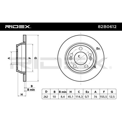 Bremsscheibe RIDEX 82B0612 82B0612 - foto 4