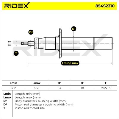 Stoßdämpfer RIDEX 854S2310 854S2310 - foto 8