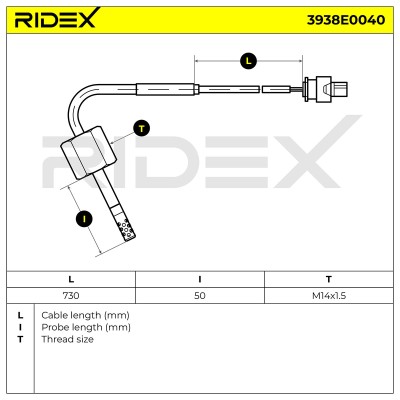 Abgastemperatursensor RIDEX 3938E0040 3938E0040 - foto 6