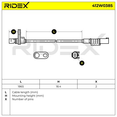 ABS Sensor RIDEX 412W0385 412W0385 - foto 7