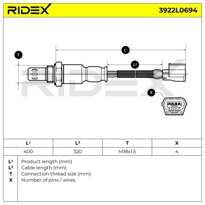 Lambdasonde RIDEX 3922L0694 3922L0694 - foto 6