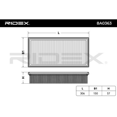 Luftfilter RIDEX 8A0363 8A0363 - foto 4