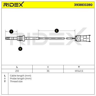 Abgastemperatursensor RIDEX 3938E0280 3938E0280 - foto 6