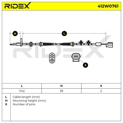 ABS Sensor RIDEX 412W0761 412W0761 - foto 9