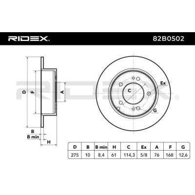 Bremsscheibe RIDEX 82B0502 82B0502 - foto 4
