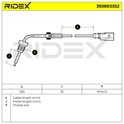 Abgastemperatursensor RIDEX 3938E0352 3938E0352 - foto 6