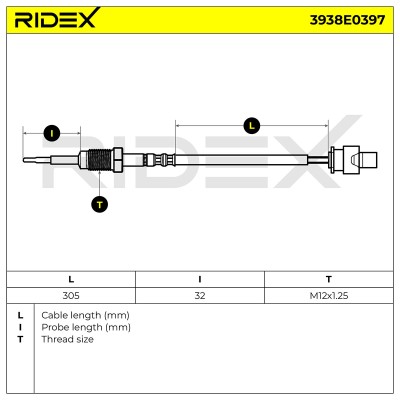 Abgastemperatursensor RIDEX 3938E0397 3938E0397 - foto 6