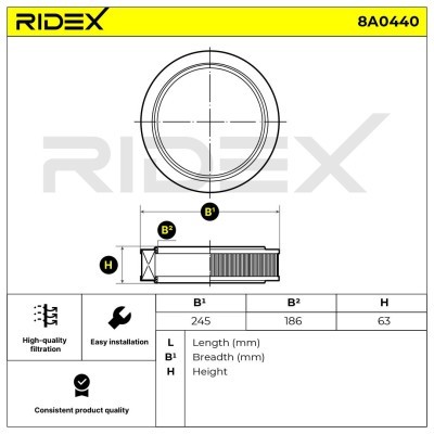 Luftfilter RIDEX 8A0440 8A0440 - foto 5