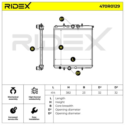 Kühler, Motorkühlung RIDEX 470R0129 470R0129 - foto 6