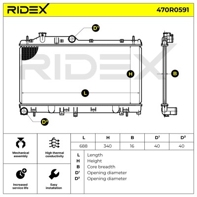 Kühler, Motorkühlung RIDEX 470R0591 470R0591 - foto 6