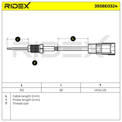 Abgastemperatursensor RIDEX 3938E0324 3938E0324 - foto 6