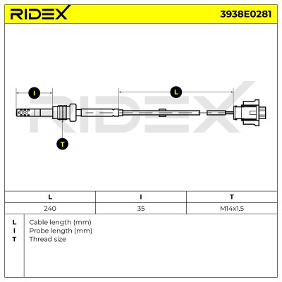 Abgastemperatursensor RIDEX 3938E0281 3938E0281 - foto 6