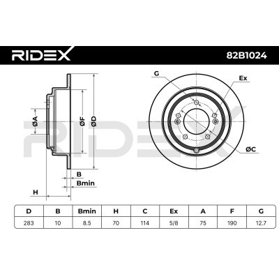 Bremsscheibe RIDEX 82B1024 82B1024 - foto 7