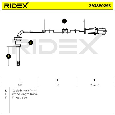 Abgastemperatursensor RIDEX 3938E0293 3938E0293 - foto 6