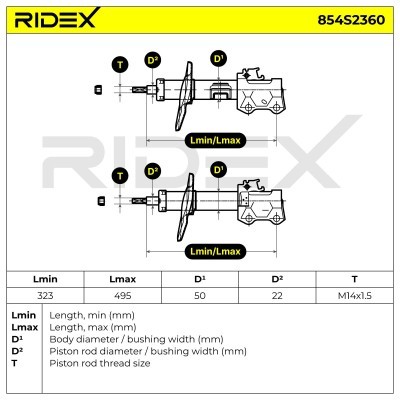 Stoßdämpfer RIDEX 854S2360 854S2360 - foto 6