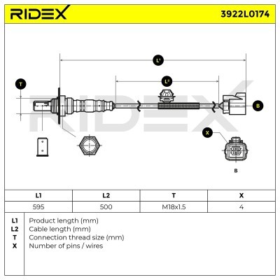 Lambdasonde RIDEX 3922L0174 3922L0174 - foto 6