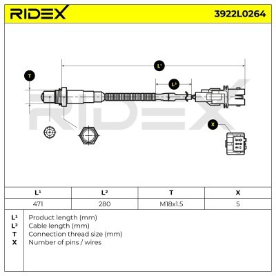 Lambdasonde RIDEX 3922L0264 3922L0264 - foto 6