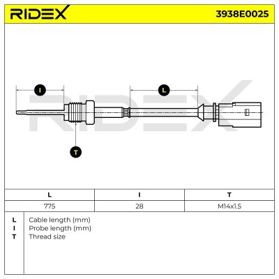 Abgastemperatursensor RIDEX 3938E0025 3938E0025 - foto 6