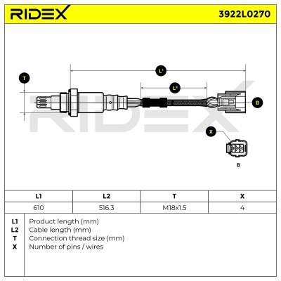 Lambdasonde RIDEX 3922L0270 3922L0270 - foto 6