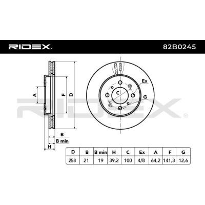 Bremsscheibe RIDEX 82B0245 82B0245 - foto 3