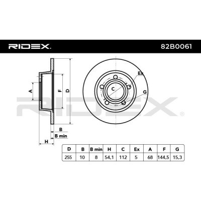 Bremsscheibe RIDEX 82B0061 82B0061 - foto 5