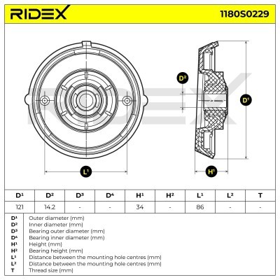Stoßdämpferkissen Vorderachse RIDEX 1180S0229 1180S0229 - foto 5