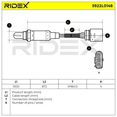 Lambdasonde RIDEX 3922L0148 3922L0148 - foto 6
