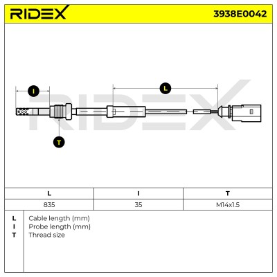 Abgastemperatursensor RIDEX 3938E0042 3938E0042 - foto 5